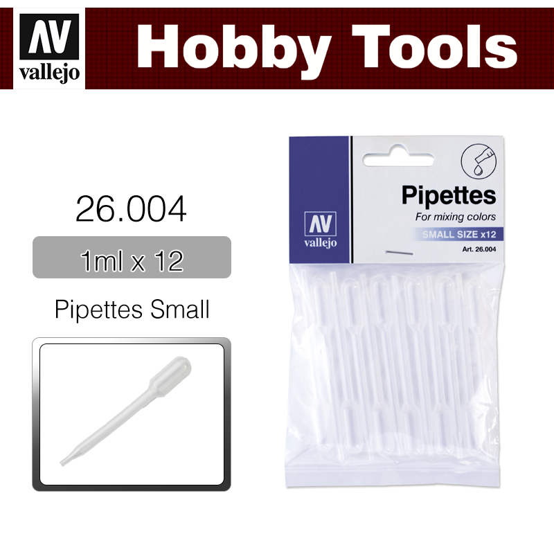 Vallejo Hobby Tools _ 26004 _ 1ml _ Pipettes Small Size (Pack 12 Units)