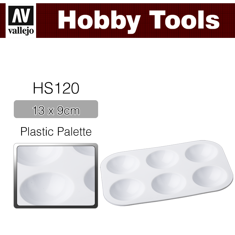 Vallejo Hobby Tools _ HS120 _ 13x9 cm _ Plastic Palette (small)