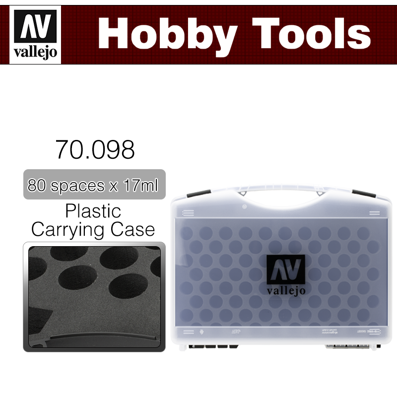 Vallejo Hobby Tools _ 70098 _ Plastic Carrying Case (80 spaces for 17ml bottles)