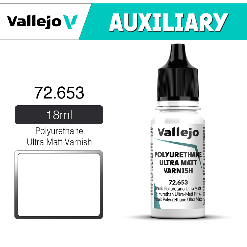 Vallejo Auxiliary _ 72653 _ 18ml _ Polyurethane Ultra Matt Varnish