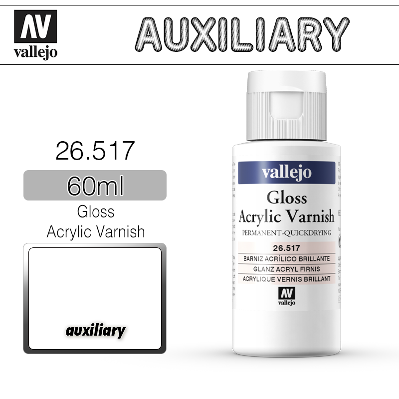Vallejo Auxiliary _ 26517 _ 60ml _ Gloss Acrylic Varnish