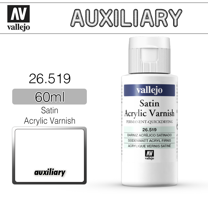 Vallejo Auxiliary _ 26519 _ 60ml _ Satin Acrylic Varnish
