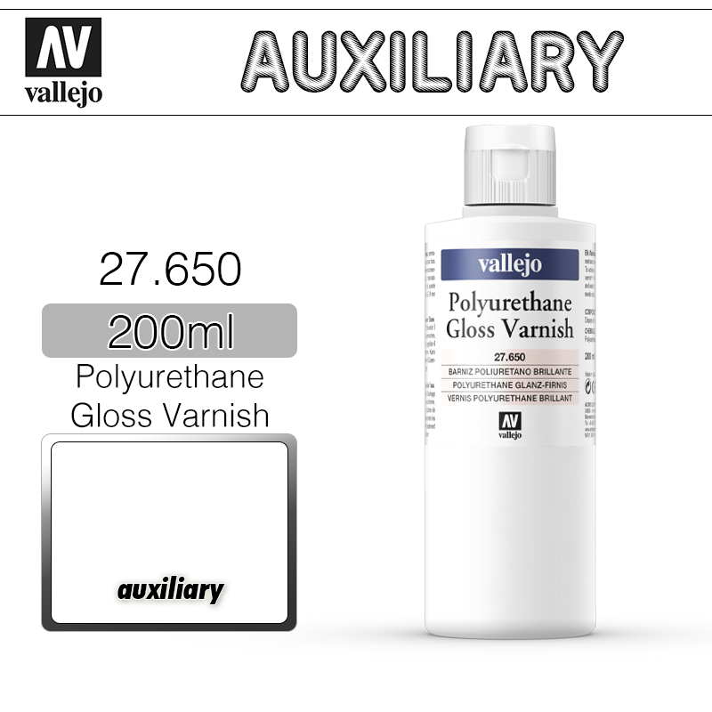 Vallejo Auxiliary _ 27650 _ 200ml _ Polyurethane Gloss Varnish