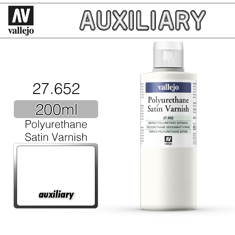 Vallejo Auxiliary _ 27652 _ 200ml _ Polyurethane Satin Varnish