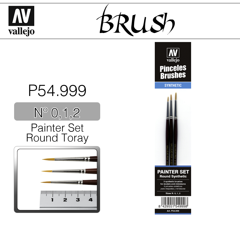 Vallejo Brush _ P54999 _ Painter Set _ Round Toray Brush Nº 0, 1, 2(* 단종)