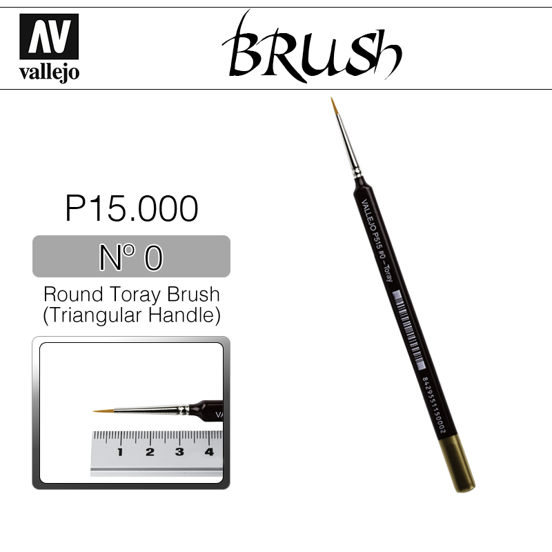Vallejo Brush _ P15000 _ Round Toray Brush (Triangular Handle) Nº 0(* 단종)
