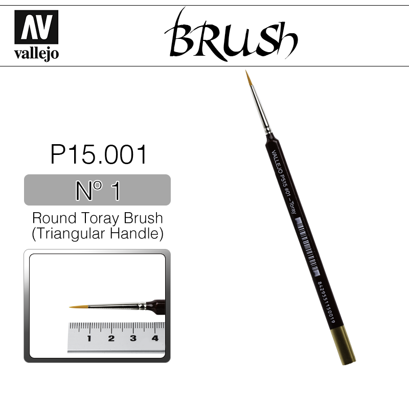 Vallejo Brush _ P15001 _ Round Toray Brush (Triangular Handle) Nº 1(* 단종)