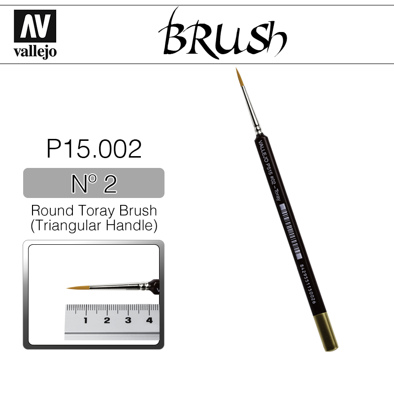Vallejo Brush _ P15002 _ Round Toray Brush (Triangular Handle) Nº 2(* 단종)