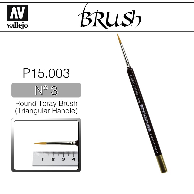 Vallejo Brush _ P15003 _ Round Toray Brush (Triangular Handle) Nº 3(* 단종)