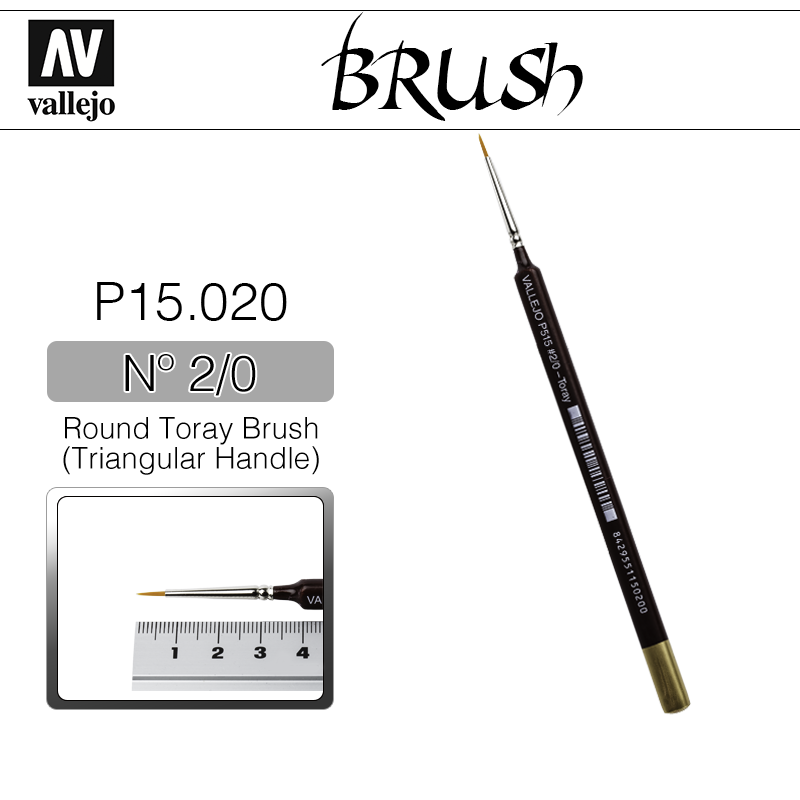 Vallejo Brush _ P15020 _ Round Toray Brush (Triangular Handle) Nº 2/0(* 단종)