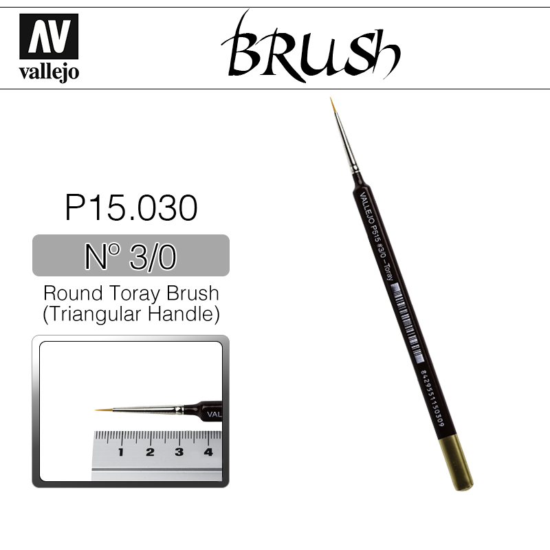Vallejo Brush _ P15030 _ Round Toray Brush (Triangular Handle) Nº 3/0(* 단종)