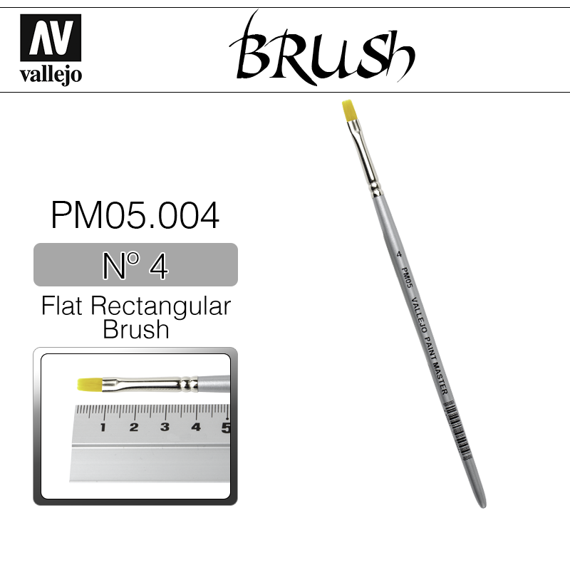 Vallejo Brush _ PM05004 _ Flat Rectangular Brush Nº 4(* 단종)