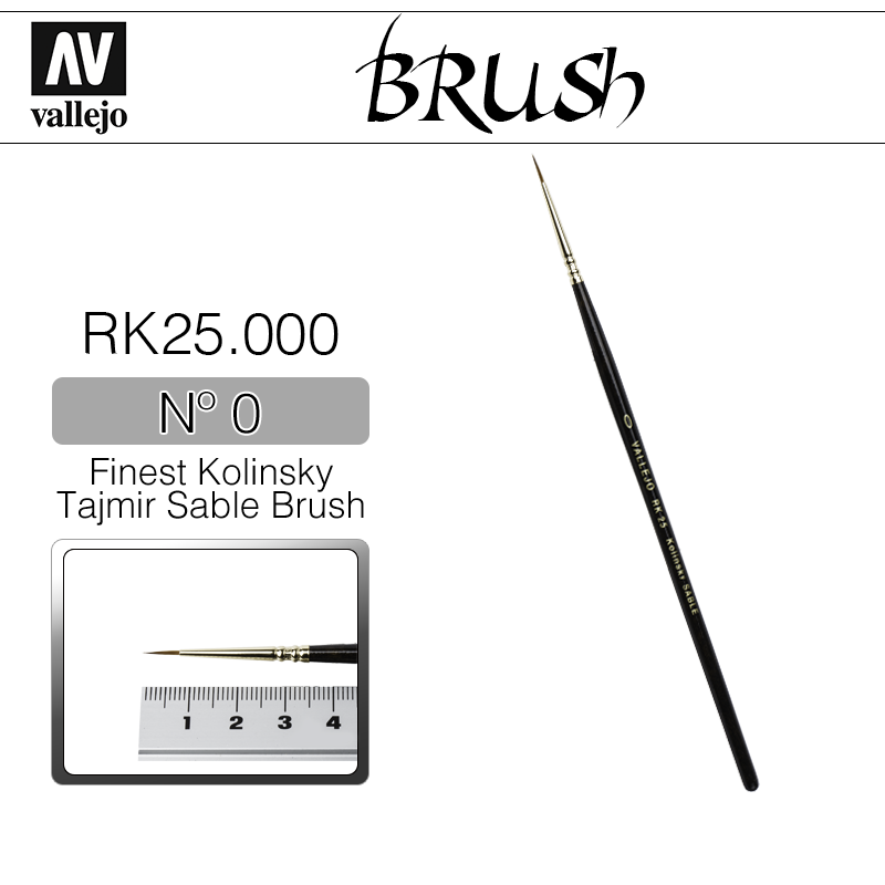 Vallejo Brush _ RK25000 _ Finest Kolinsky Tajmir Sable Brush Nº 0(* 단종)