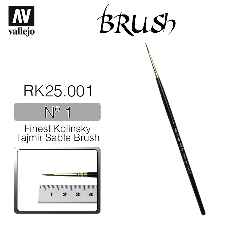 Vallejo Brush _ RK25001 _ Finest Kolinsky Tajmir Sable Brush Nº 1(* 단종)