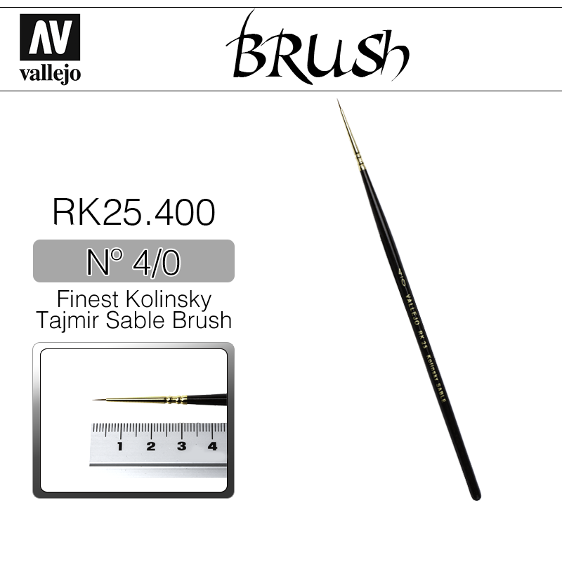 Vallejo Brush _ RK25400 _ Finest Kolinsky Tajmir Sable Brush Nº 4/0(* 단종)