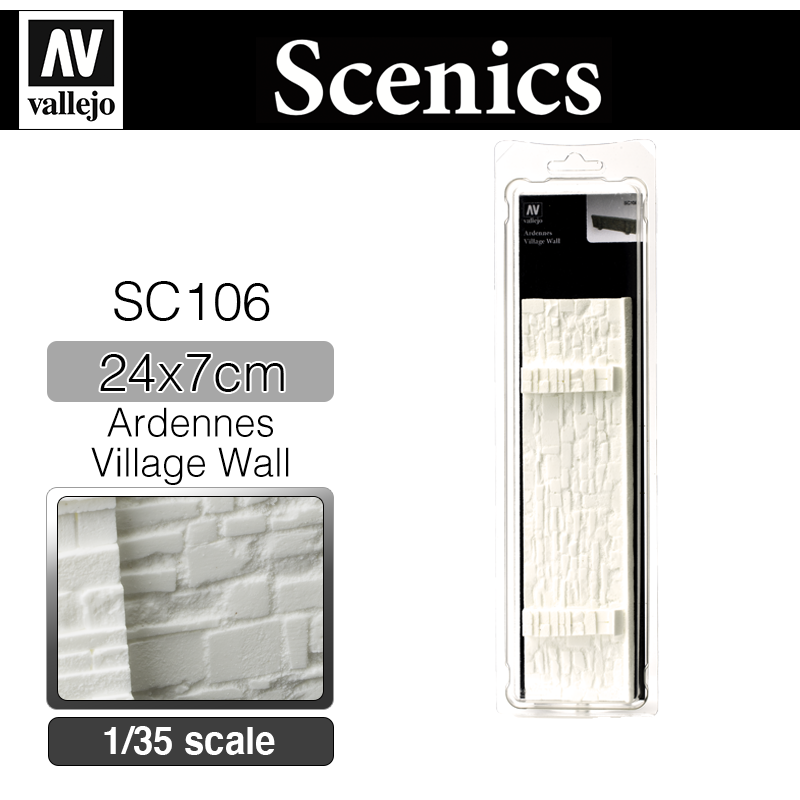 Vallejo Scenics _ SC106 _ Ardennes Village Wall 24x7 cm (1/35)
