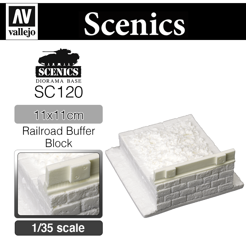Vallejo Scenics _ SC120 _ Railroad Buffer Block (1/35)