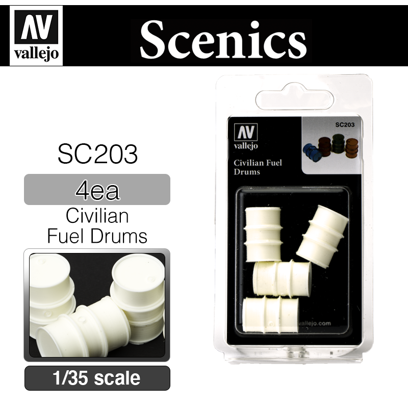 Vallejo Scenics _ SC203 _ Civilian Fuel Drums (1/35)
