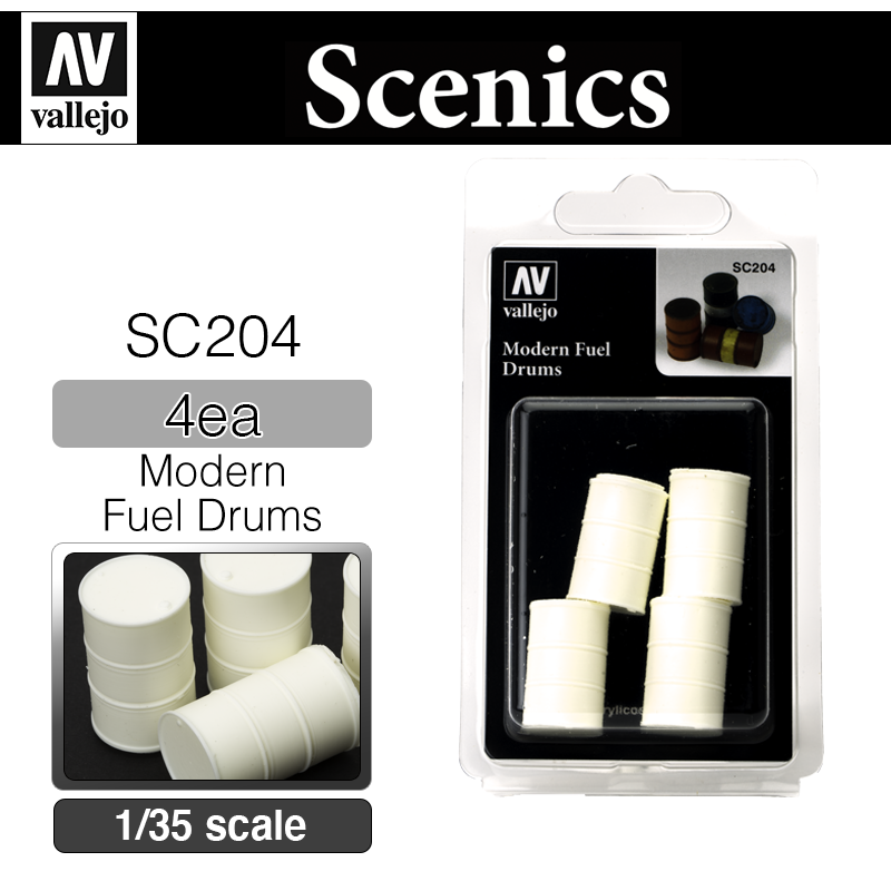 Vallejo Scenics _ SC204 _ Modern Fuel Drums (1/35)