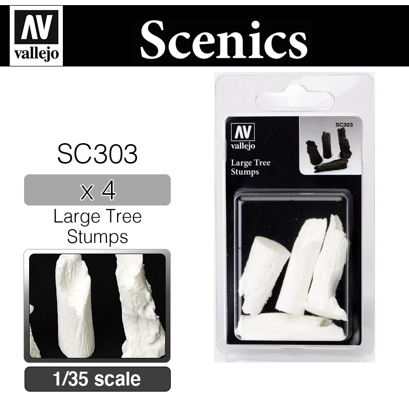 Vallejo Scenics _ SC303 _ Large Tree Stumps (1/35)