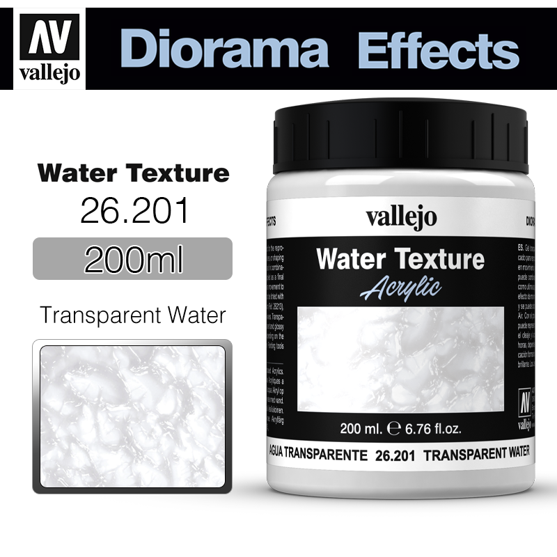 Vallejo Diorama Effects _ 26201 _ Water Texture _ 200ml _ Transparent water (colorless)