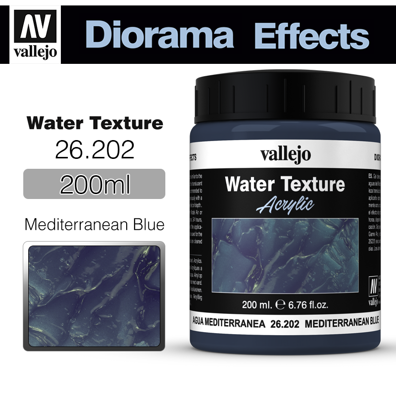 Vallejo Diorama Effects _ 26202 _ Water Texture _ 200ml _ Mediterranean Blue