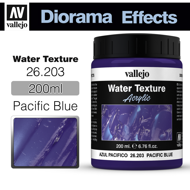 Vallejo Diorama Effects _ 26203 _ Water Texture _ 200ml _ Pacific Blue