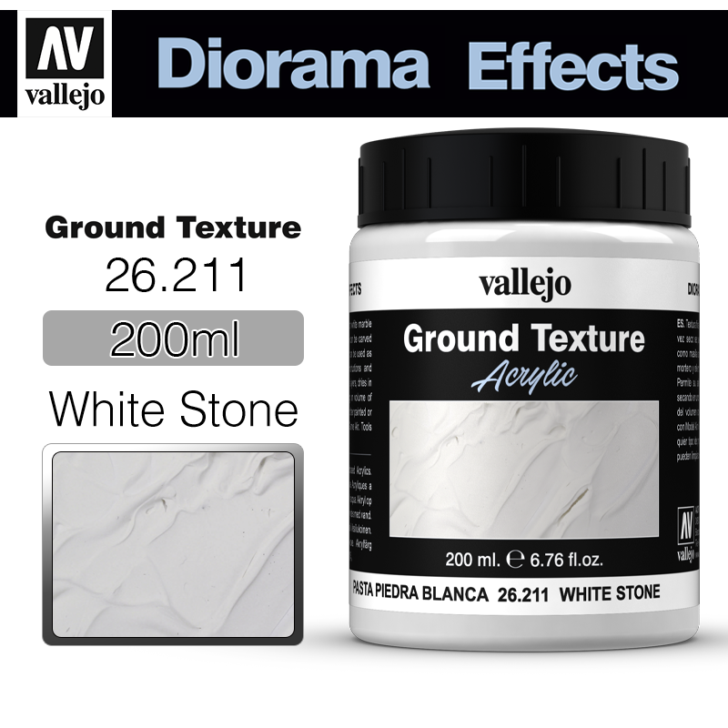 Vallejo Diorama Effects _ 26211 _ Ground Texture _ 200ml _ White Stone