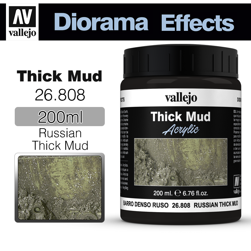 Vallejo Diorama Effects _ 26808 _ Thick Mud Texture _ 200ml _ Russian Thick Mud