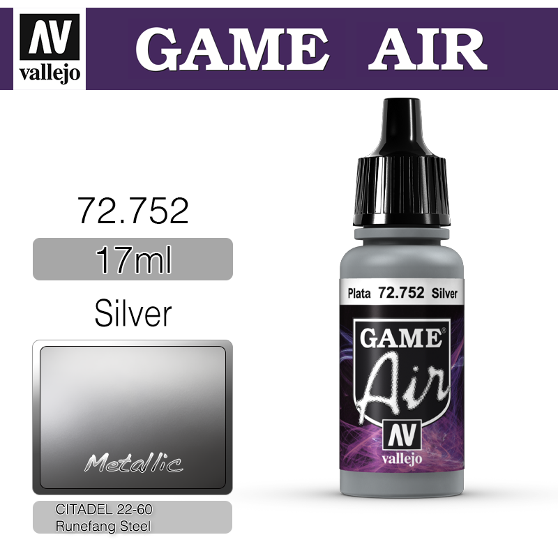 Vallejo Game Air _ 72752 _ Silver (Metallic)(* 단종)