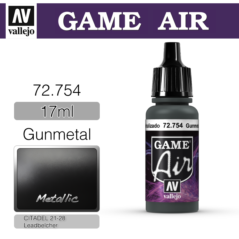 Vallejo Game Air _ 72754 _ Gunmetal (Metallic)(* 단종)