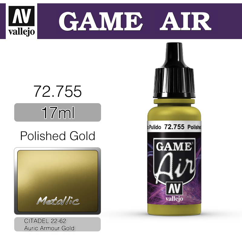 Vallejo Game Air _ 72755 _ Polished Gold (Metallic)(* 단종)