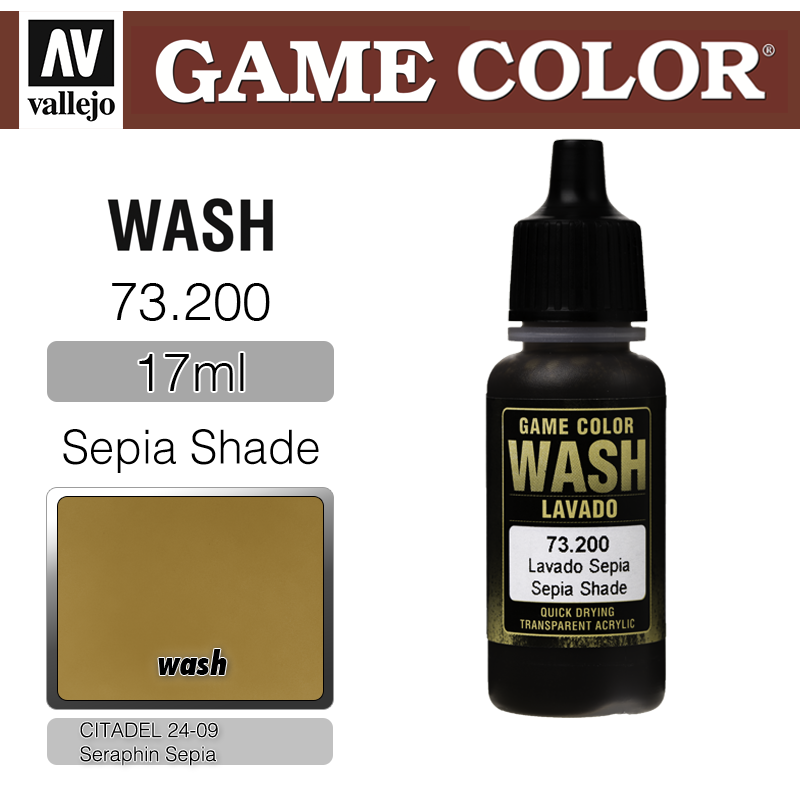 Vallejo Game Color _ 73200 _ Wash _ Sepia Shade (* 단종)