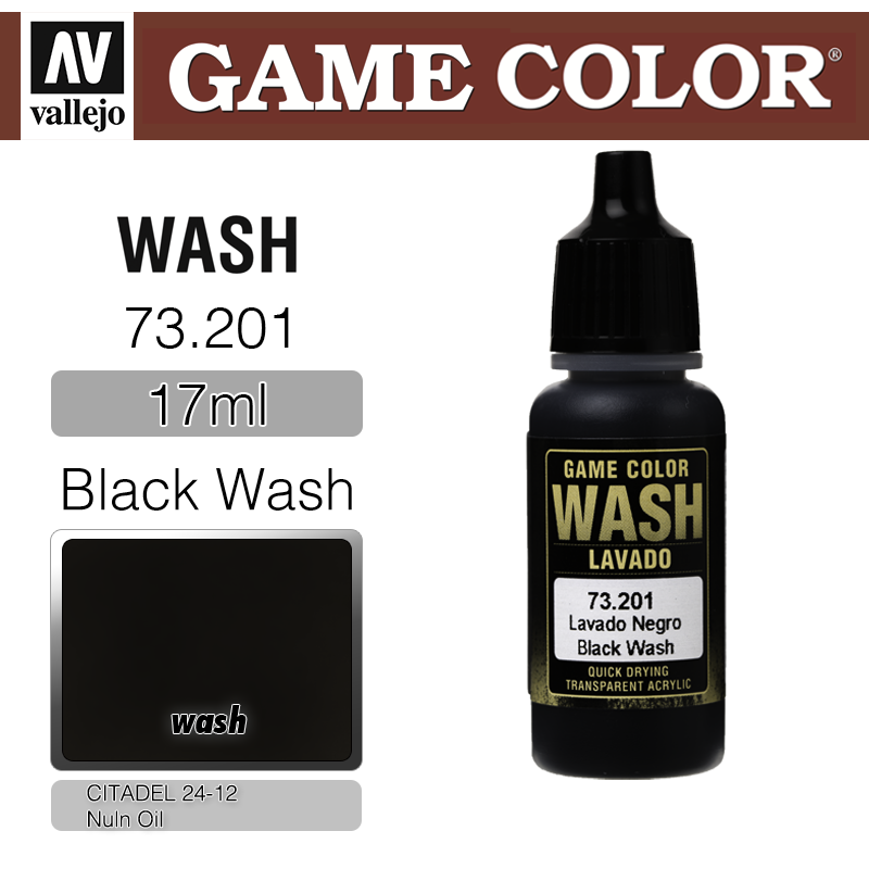 Vallejo Game Color _ 73201 _ Wash _ Black Wash (* 단종)