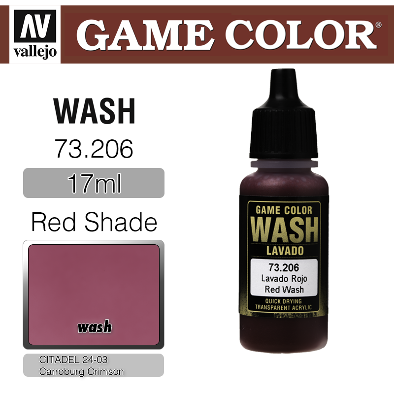 Vallejo Game Color _ 73206 _ Wash _ Red Shade (* 단종)