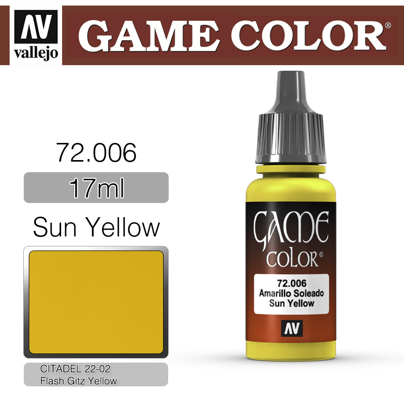 Vallejo Game Color _ 72006 _ Sun Yellow (* 단종)