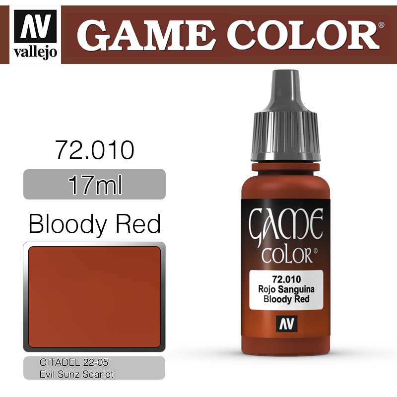 Vallejo Game Color _ 72010 _ Bloody Red (* 단종)