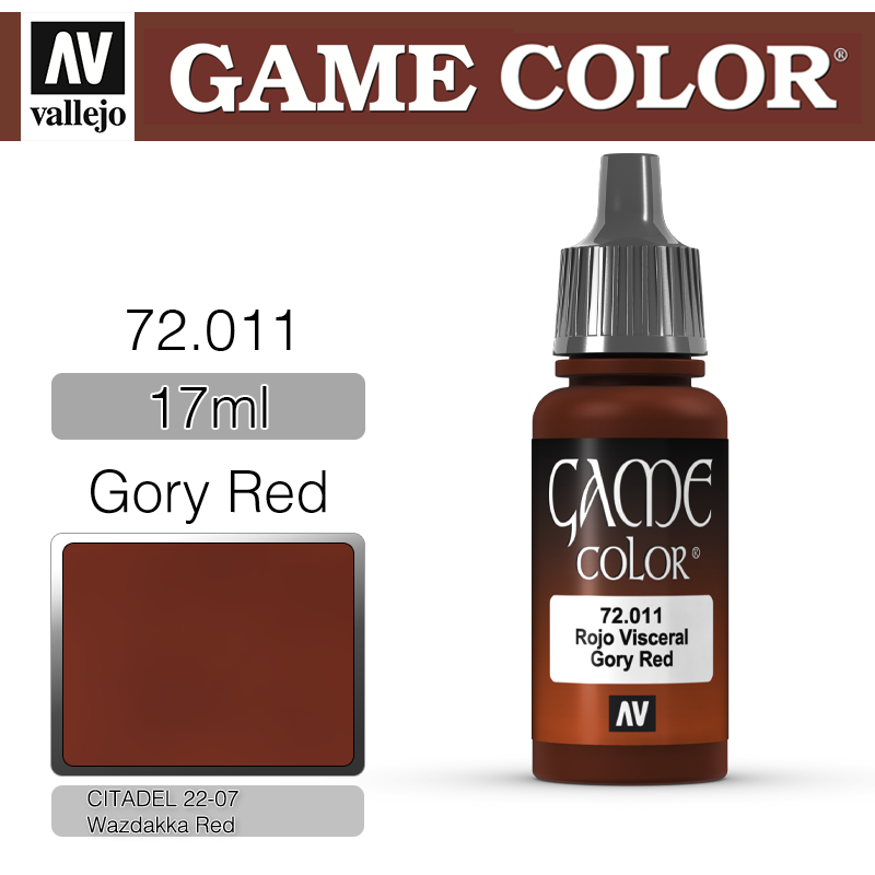 Vallejo Game Color _ 72011 _ Gory Red (* 단종)