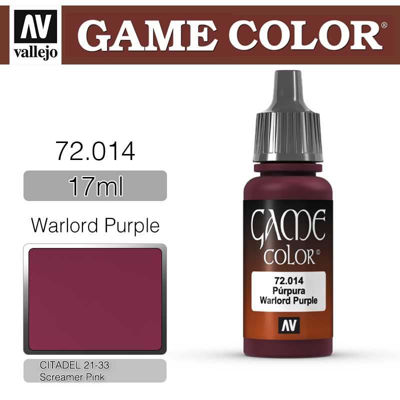 Vallejo Game Color _ 72014 _ Warlord Pink (* 단종)
