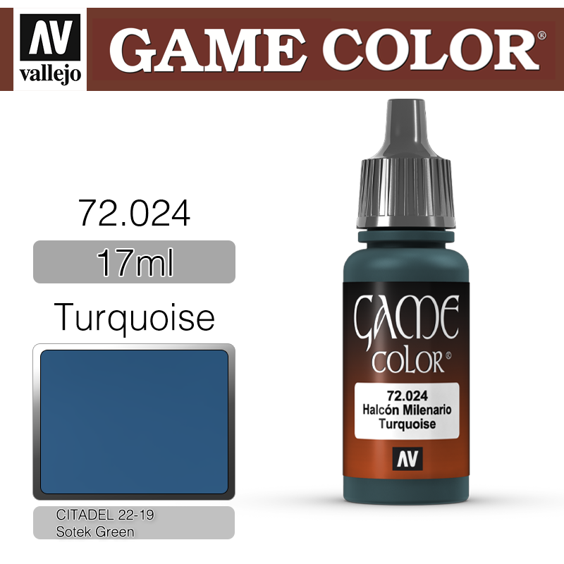 Vallejo Game Color _ 72024 _ Turquoise (* 단종)
