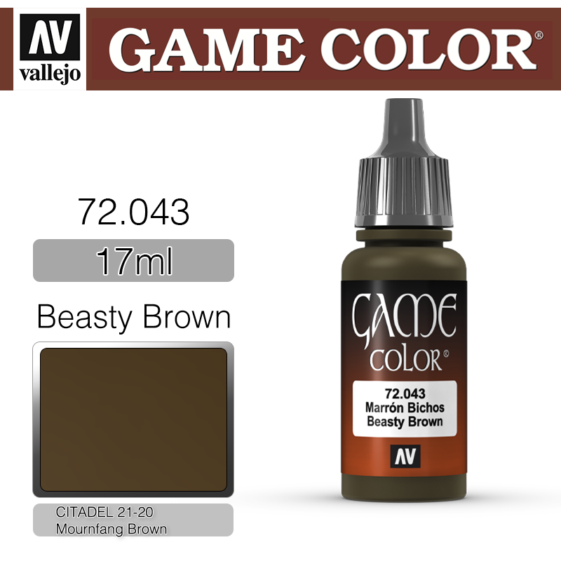 Vallejo Game Color _ 72043 _ Beasty Brown (* 단종)