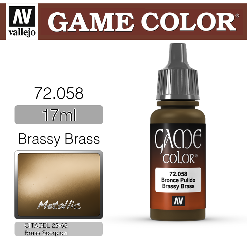 Vallejo Game Color _ 72058 _ Brassy Brass (Metallic) (* 단종)