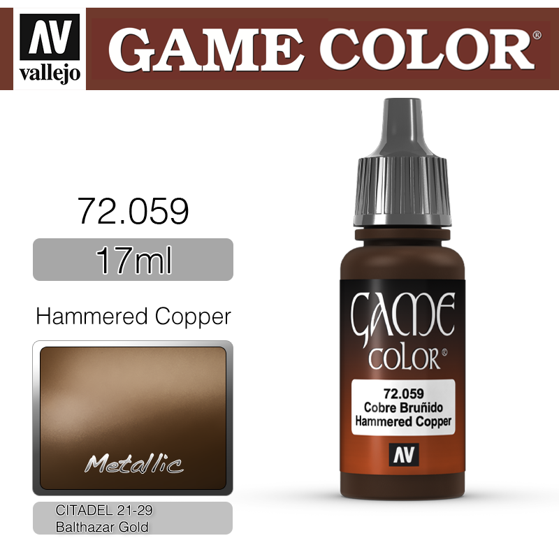 Vallejo Game Color _ 72059 _ Hammered Copper (Metallic) (* 단종)