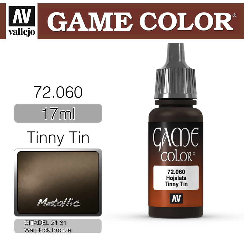 Vallejo Game Color _ 72060 _ Tinny Tin (Metallic) (* 단종)