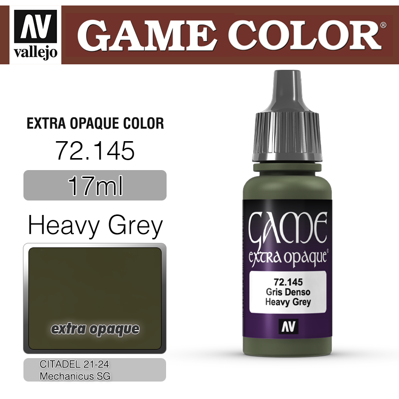 Vallejo Game Color _ 72145 _ extra opaque _ Heavy Grey (* 단종)