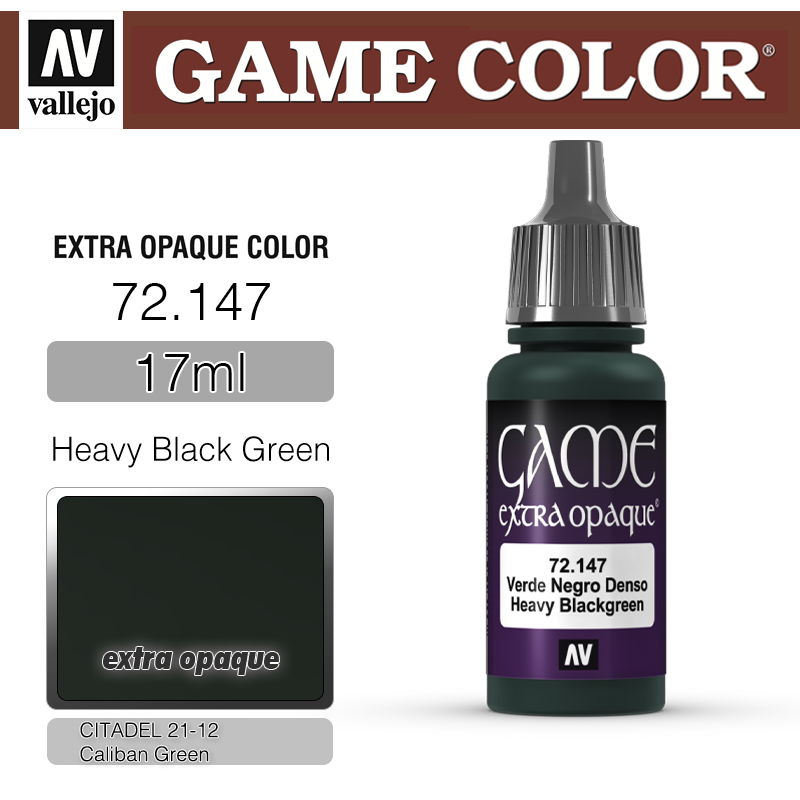 Vallejo Game Color _ 72147 _ extra opaque _ Heavy Blackgreen (* 단종)