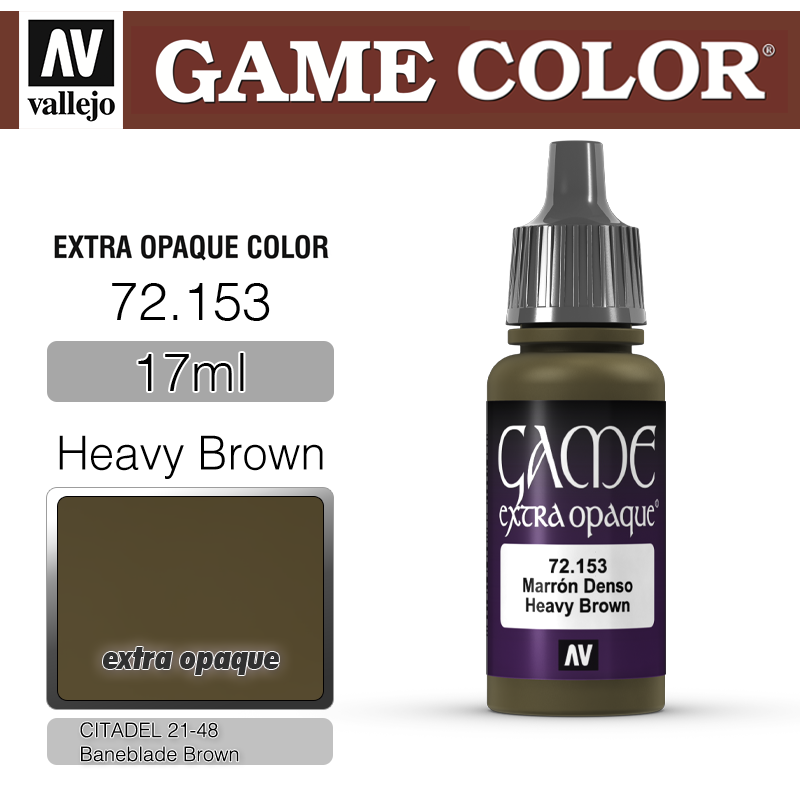 Vallejo Game Color _ 72153 _ extra opaque _ Heavy Brown (* 단종)