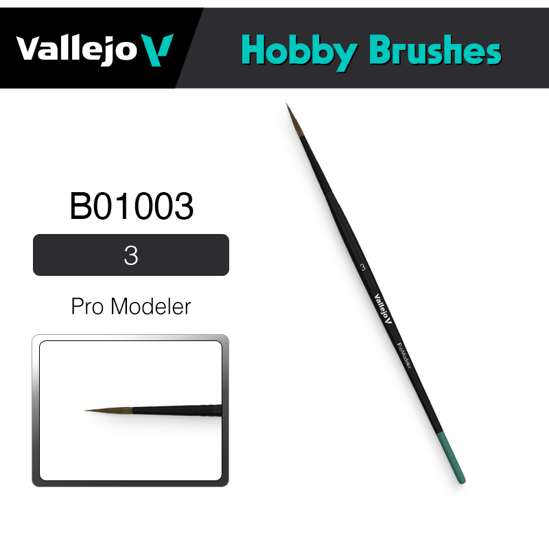 Vallejo Hobby Brushes _ B01003 _ Pro Modeler 3