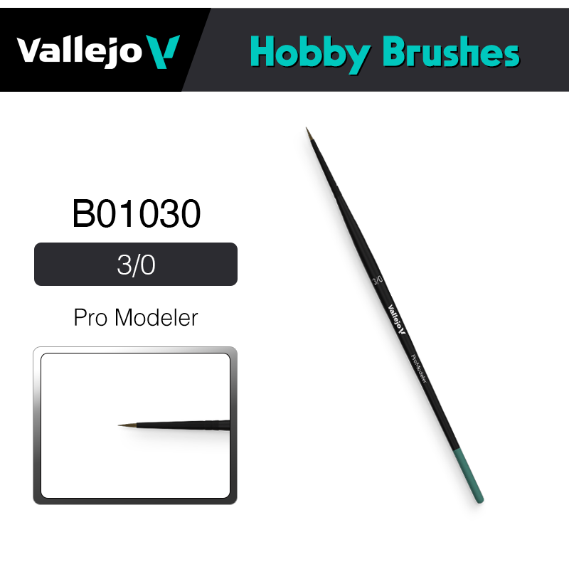 Vallejo Hobby Brushes _ B01030 _ Pro Modeler 3/0