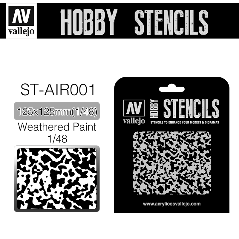 Vallejo Hobby Stencils _ ST-AIR001 _ Weathered Paint 1/48